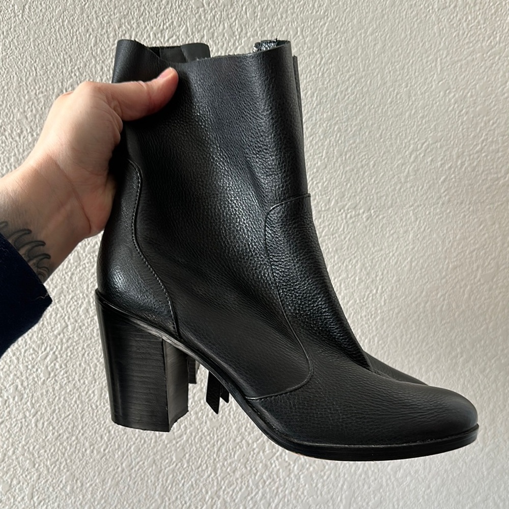 Black Leather Ankle Boots